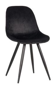 LABEL51 Eetkamerstoel 'Capri', Fluweel, kleur Zwart