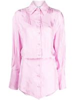 The Attico robe-chemise en effet satiné - Rose