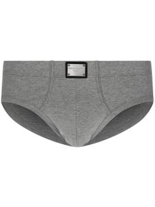 Dolce & Gabbana boxer en soie à logo - Gris