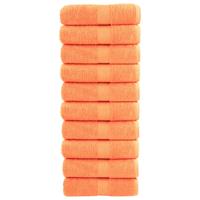 VidaXL Premium washandjes solund 10 stuks oranje 30x30 cm 600 g/m²