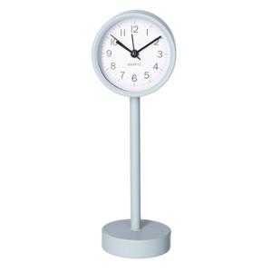 Tafelklok staand - metaal - grijs - 22 cm- pilaarklok - kinderkamer klokje