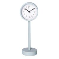 Tafelklok staand - metaal - grijs - 22 cm- pilaarklok - kinderkamer klokje