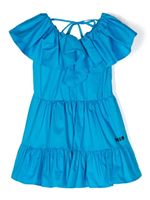 MSGM Kids robe à volants superposés - Bleu