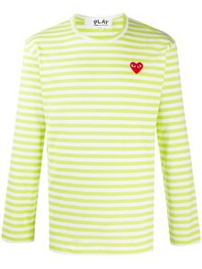 Comme Des Garçons Play t-shirt rayé à patch cœur - Vert