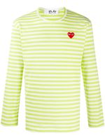 Comme Des Garçons Play t-shirt rayé à patch cœur - Vert