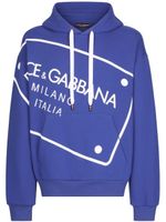 Dolce & Gabbana hoodie à logo imprimé - Bleu - thumbnail