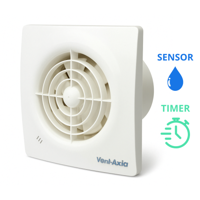 Stille Badkamerventilator Vent-Axia Supra - Ø 100 mm - Met Timer & Vochtensor Stille Badkamerventilator Vent-Axia Supra - Ø 100 mm - Met Timer & Vochtensor