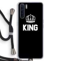 King zwart: Oppo A91 Transparant Hoesje met koord