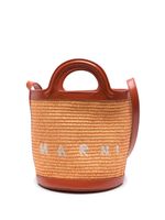 Marni mini sac seau Tropicalia en raphia - Marron