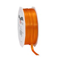 1x Luxe oranje satijnen lint rollen 0,6 cm x 50 meter cadeaulint verpakkingsmateriaal - Cadeaulinten - thumbnail