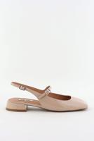 Bibi Lou slingback ballerinas zilverkleurige gespsluiting beige - thumbnail