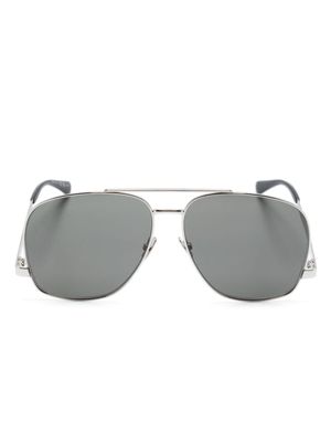 Saint Laurent Eyewear lunettes de soleil Leon à monture pilote - Argent