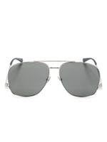 Saint Laurent Eyewear lunettes de soleil Leon à monture pilote - Argent