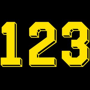 Retro Shadow Style Yellow Numbers