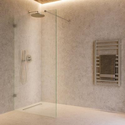 Inloopdouche SaniClear Modern | 80x200 cm | Profieloos | Helder glas | Rvs look beslag