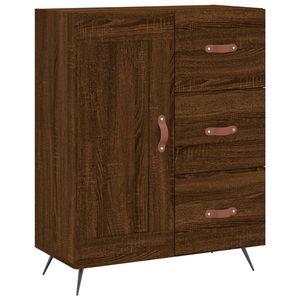 The Living Store Dressoir Classic Bruineiken - 69.5 x 34 x 90 cm - Duurzaam hout/metaal