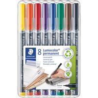 Viltstift Staedtler Lumocolor 313 permanent S set à 8 stuks assorti