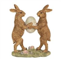 Clayre & Eef Beeld Konijn 21 cm Bruin Polyresin