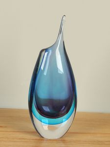 Vaas met punt blauw/paars 30 cm, SA-1