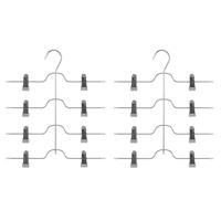 Kledinghangers met clips - voor broeken - 12x stuks - 32 x 38 cm - metaal - broekenhangers