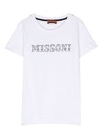 Missoni Kids t-shirt en coton à logo strassé - Blanc - thumbnail