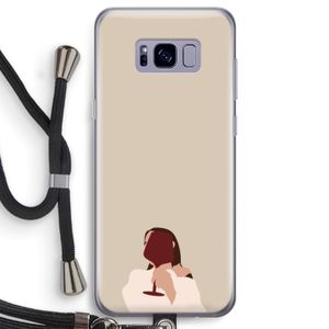 I drink wine: Samsung Galaxy S8 Transparant Hoesje met koord