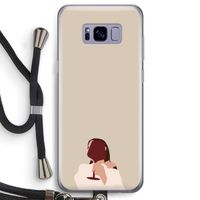 I drink wine: Samsung Galaxy S8 Transparant Hoesje met koord