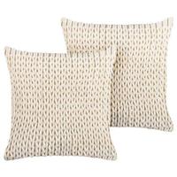 Beliani - OXALIS - Sierkussen set van 2 - Beige - 45 x 45 cm - Katoen - thumbnail