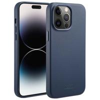 Accezz MagSafe Leather Backcover iPhone 14 Pro Max Telefoonhoesje Blauw Accezz MagSafe Leather Backcover iPhone 14 Pro Max Telefoonhoesje Blauw
