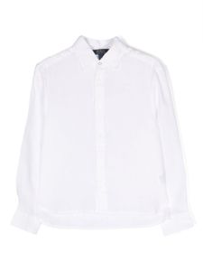 POLO RALPH LAUREN KIDS chemise en lin mélangé à manches longues - Blanc