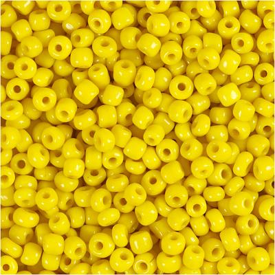 Creativ Company Rocailles, d 3 mm, afm 8/0, gatgrootte 0,6-1,0 mm, geel, 25 gr/ 1 doos Creativ Company Rocailles, d 3 mm, afm 8/0, gatgrootte 0,6-1,0 mm, geel, 25 gr/ 1 doos