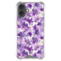 iPhone 16 shockproof hoesje - Floral violet