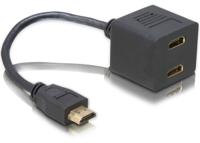 DeLOCK Adapter HDMI male to 2x HDMI female 0,2 m HDMI Type A (Standaard) 2 x HDMI - thumbnail