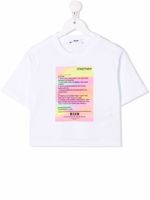 MSGM Kids t-shirt crop à imprimé graphique - Blanc