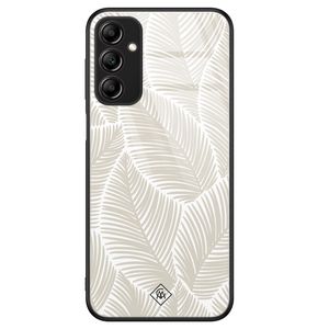 Samsung Galaxy A14 glazen hardcase - Palmy leaves beige