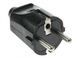 Stekker geaard zwart 230V EU