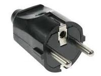 Stekker geaard zwart 230V EU Stekker geaard zwart 230V EU