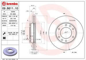 Remschijf BREMBO, Remschijftype: Binnen geventileerd, u.a. für Hyundai