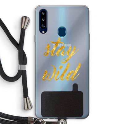 Stay wild: Samsung Galaxy A20s Transparant Hoesje met koord