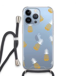 Ananasjes: iPhone 13 Pro Transparant Hoesje met koord
