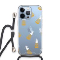 Ananasjes: iPhone 13 Pro Transparant Hoesje met koord