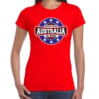 Have fear Australia is here / Australie supporter t-shirt rood voor dames