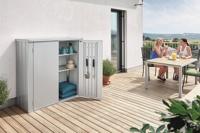Biohort Terraskast Romeo M High zilvergrijs metallic 132x57x181 cm- - Metaal- Biohort