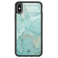 iPhone X/XS glazen hardcase - Touch of mint