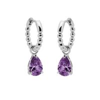 Karma Oorringen Hinged Hoops Zirconia Anna Lavender | Zilver