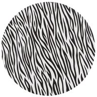 1x Ronde kaarsenborden/onderborden zebraprint 33 cm   -