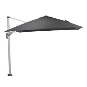 Hawaii zweefparasol Deluxe 300x300 wit/donkergrijs zonwering - Garden impressions