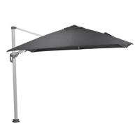 Hawaii zweefparasol Deluxe 300x300 wit/donkergrijs zonwering - Garden impressions