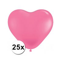 Hartjes ballonnen roze 25 stuks - thumbnail
