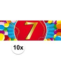 10x 7 Jaar leeftijd stickers verjaardag versiering   - - thumbnail